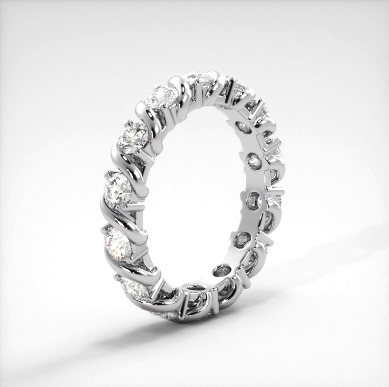 1.05 ct. Round Diamond Eternity Wedding Band-VIRABYANI